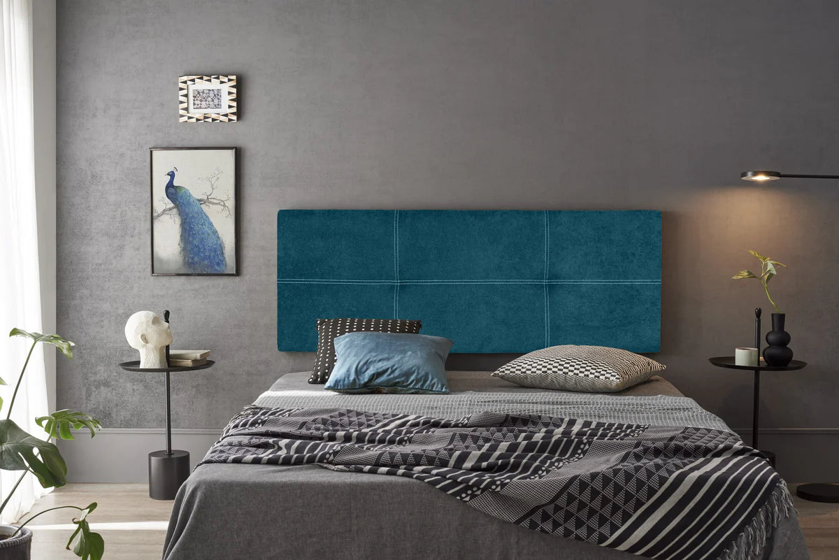 Tête de lit gigogne en tissu Dalia - Bleue