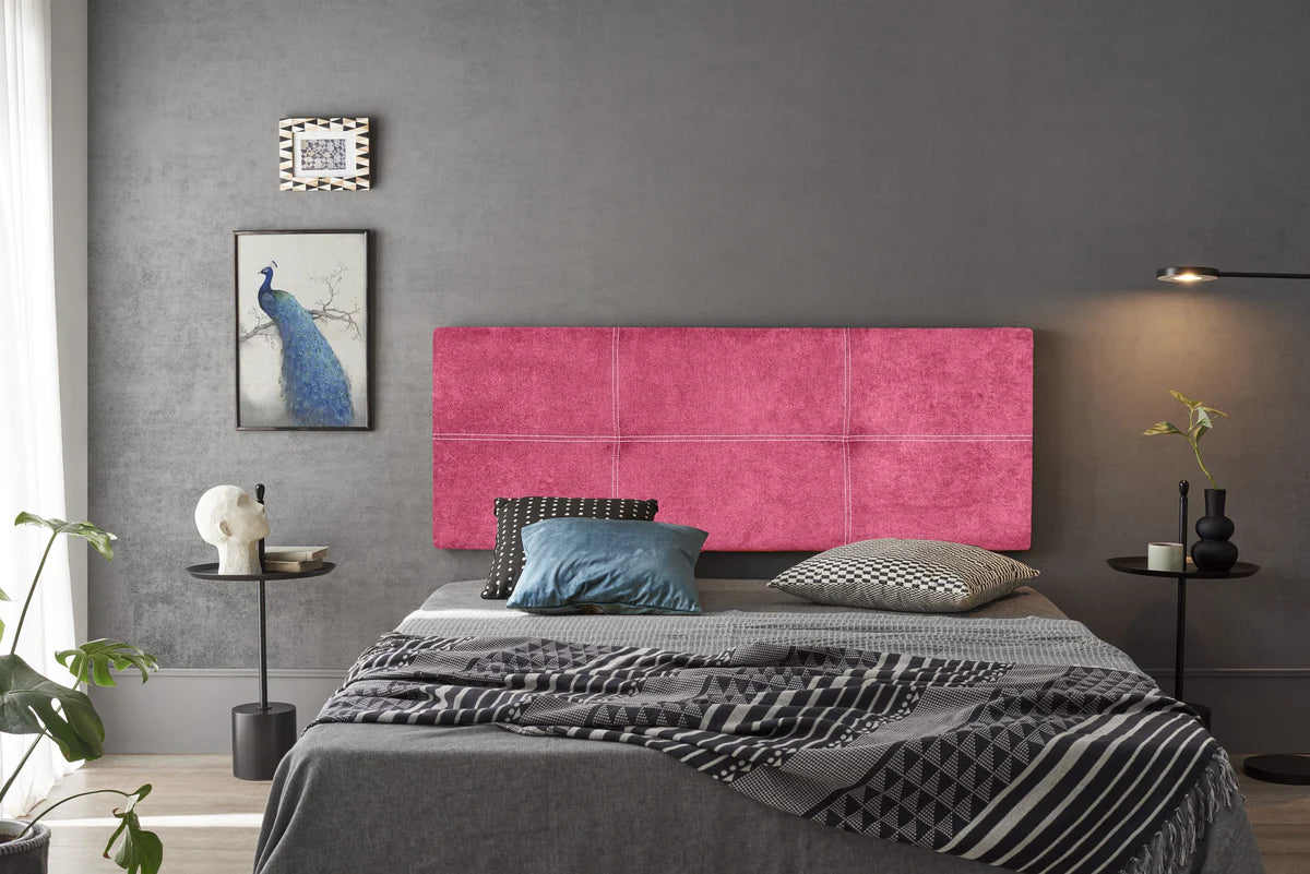 Tête de lit gigogne en tissu Dalia - Rose