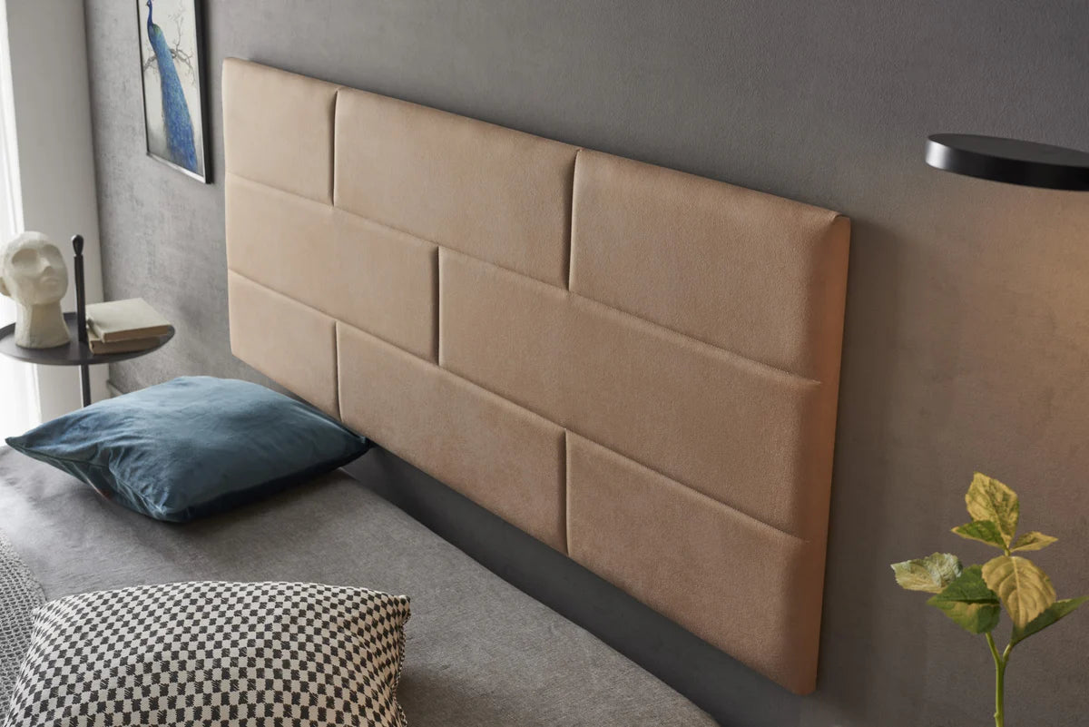 Tête de lit murale en tissu brique - Chameau clair