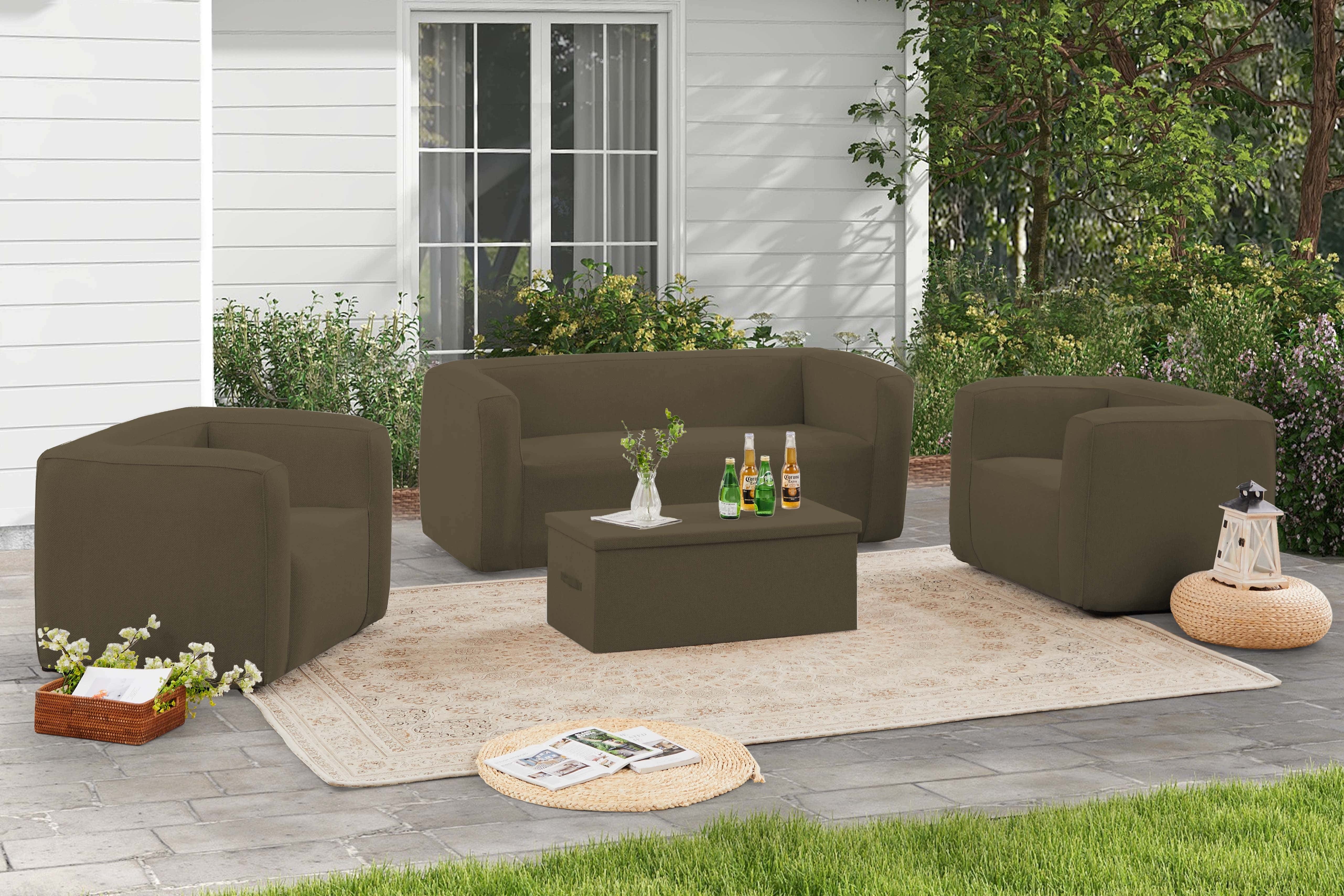 Set de salon gonflable complet Terracotta - Intérieur et extérieur - Couleur Camel