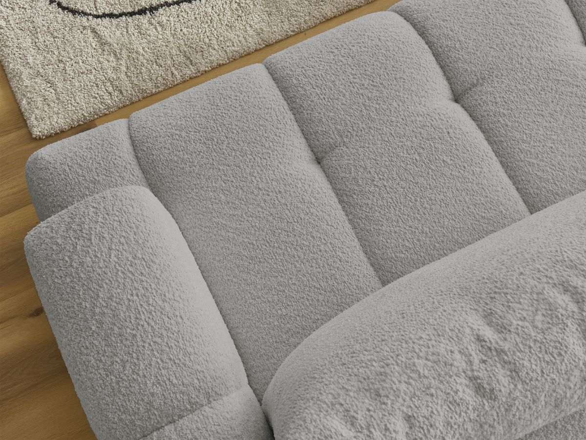 Canapé d'angle convertible FUJI tissu bouclette - Angle gauche