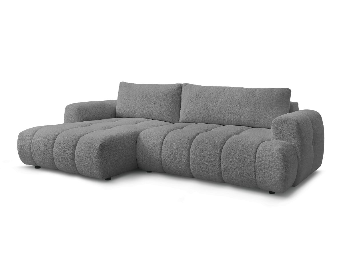 Canapé d'angle convertible FUJI tissu bouclette - Angle gauche