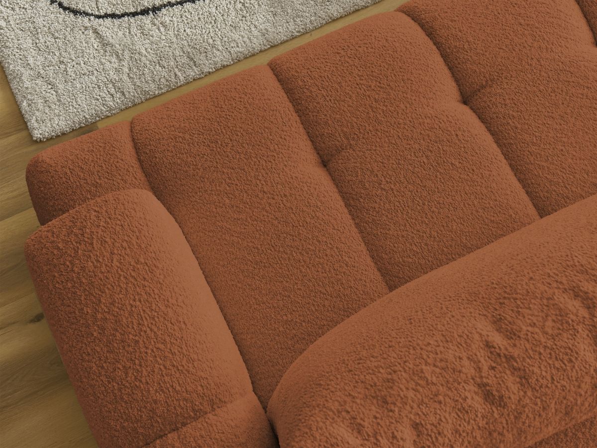 Canapé d'angle convertible FUJI tissu bouclette - Angle gauche