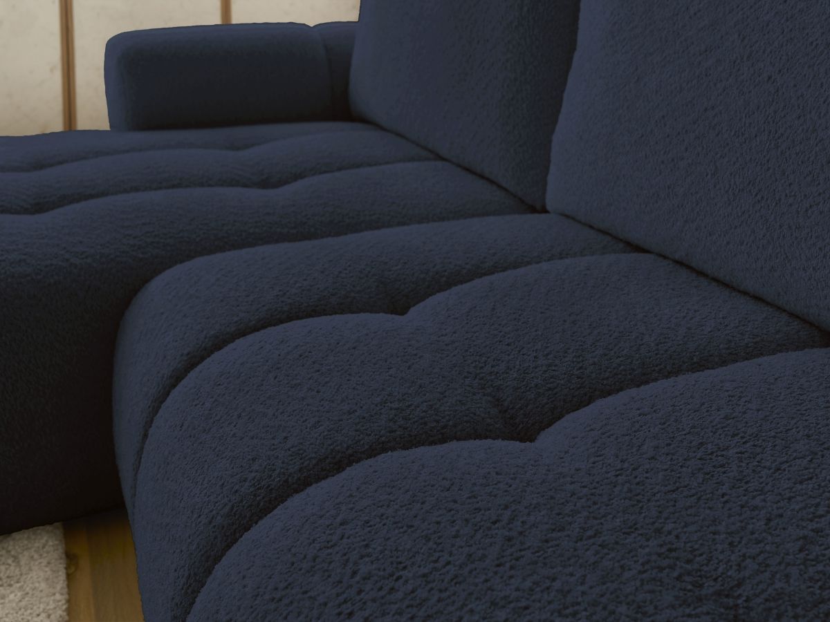 Canapé d'angle convertible FUJI tissu bouclette - Angle gauche