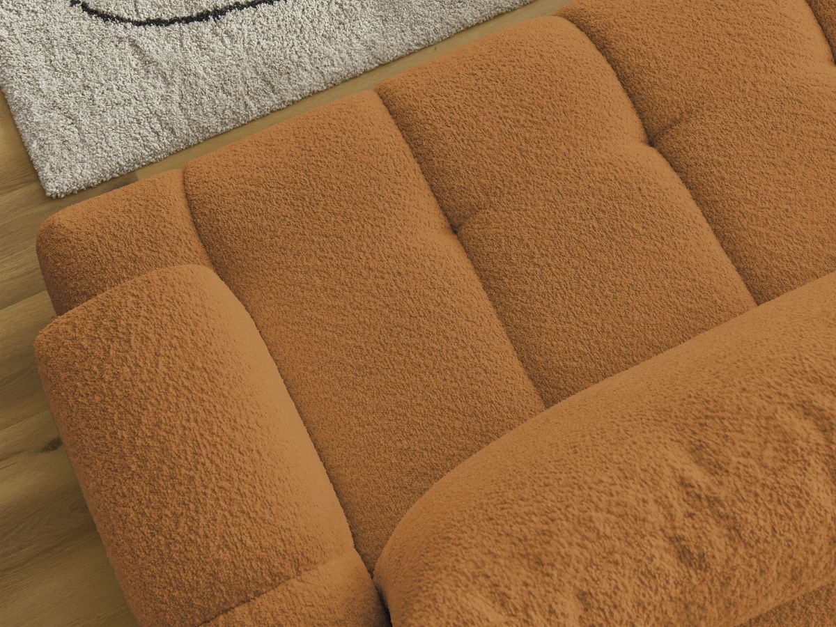 Canapé d'angle convertible FUJI tissu bouclette - Angle gauche