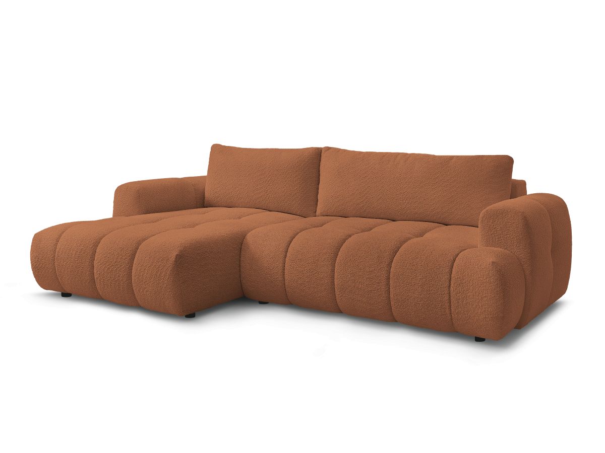 Canapé d'angle convertible FUJI tissu bouclette - Angle gauche