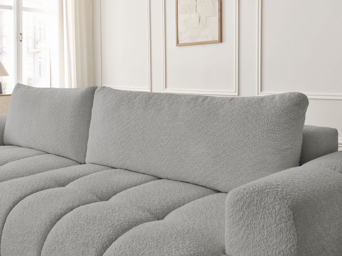 Canapé d'angle convertible FUJI tissu bouclette - Angle gauche