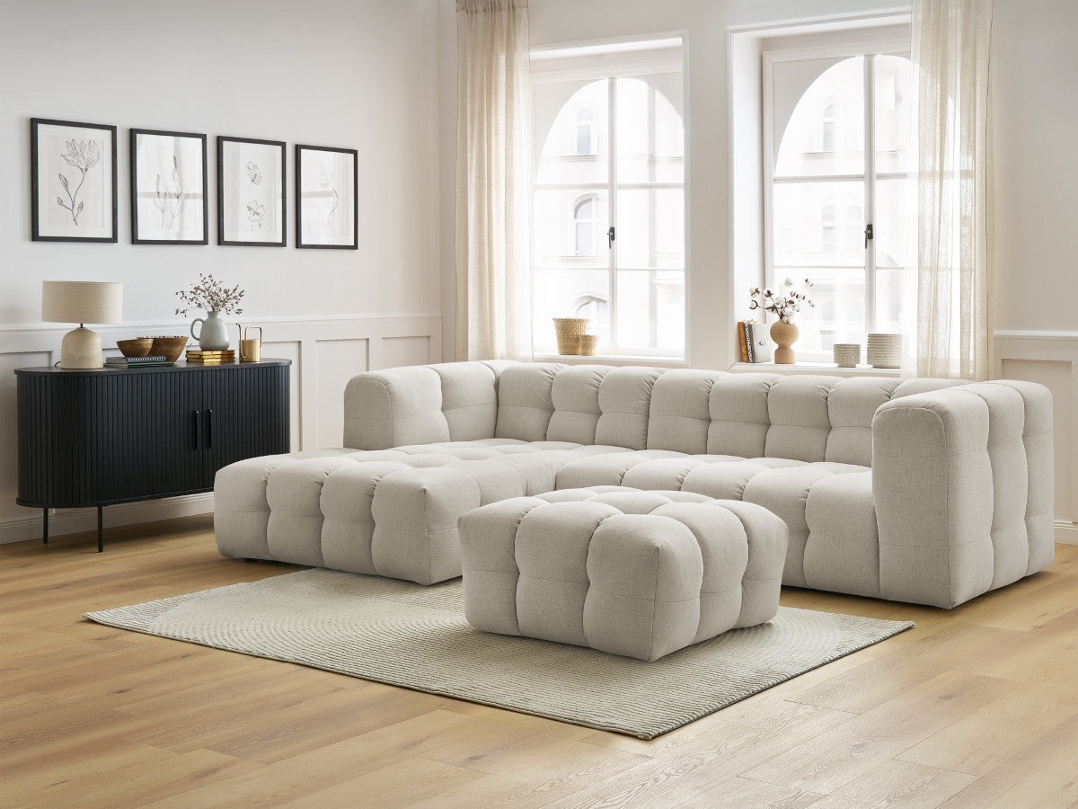 Canapé d'angle fixe CLOUD avec pouf Angle gauche