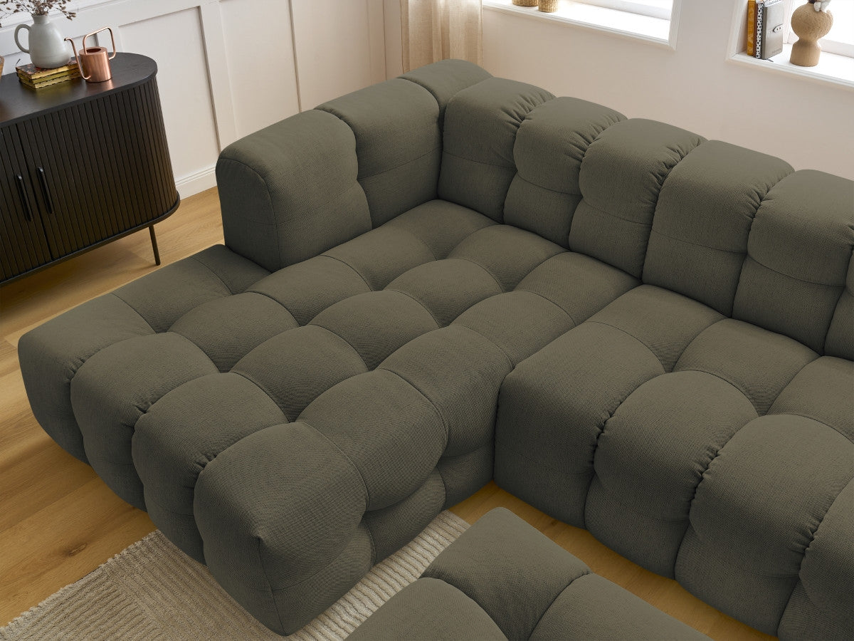 Canapé d'angle fixe CLOUD avec pouf Angle gauche