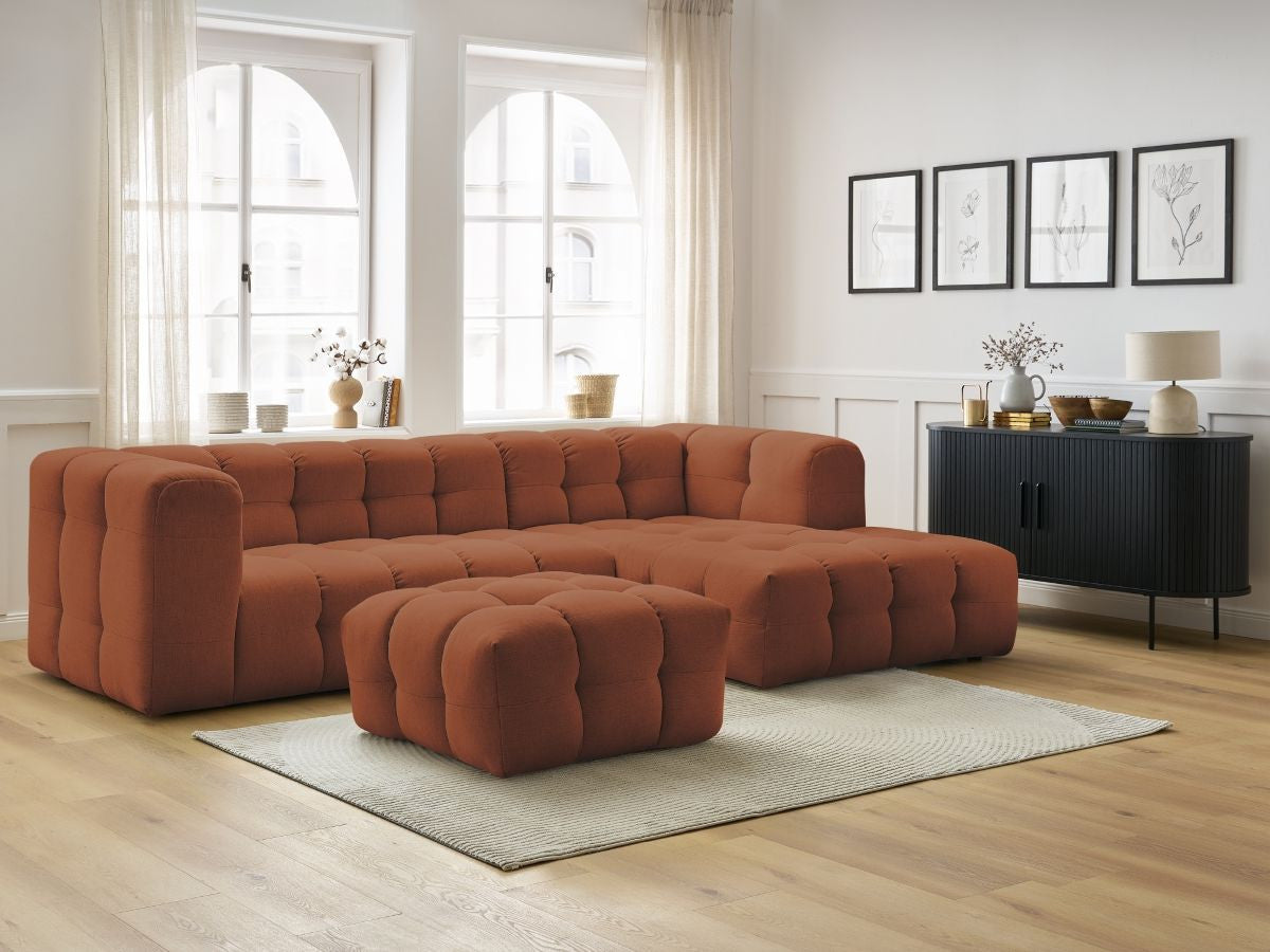Canapé d'angle fixe CLOUD avec pouf Angle droit