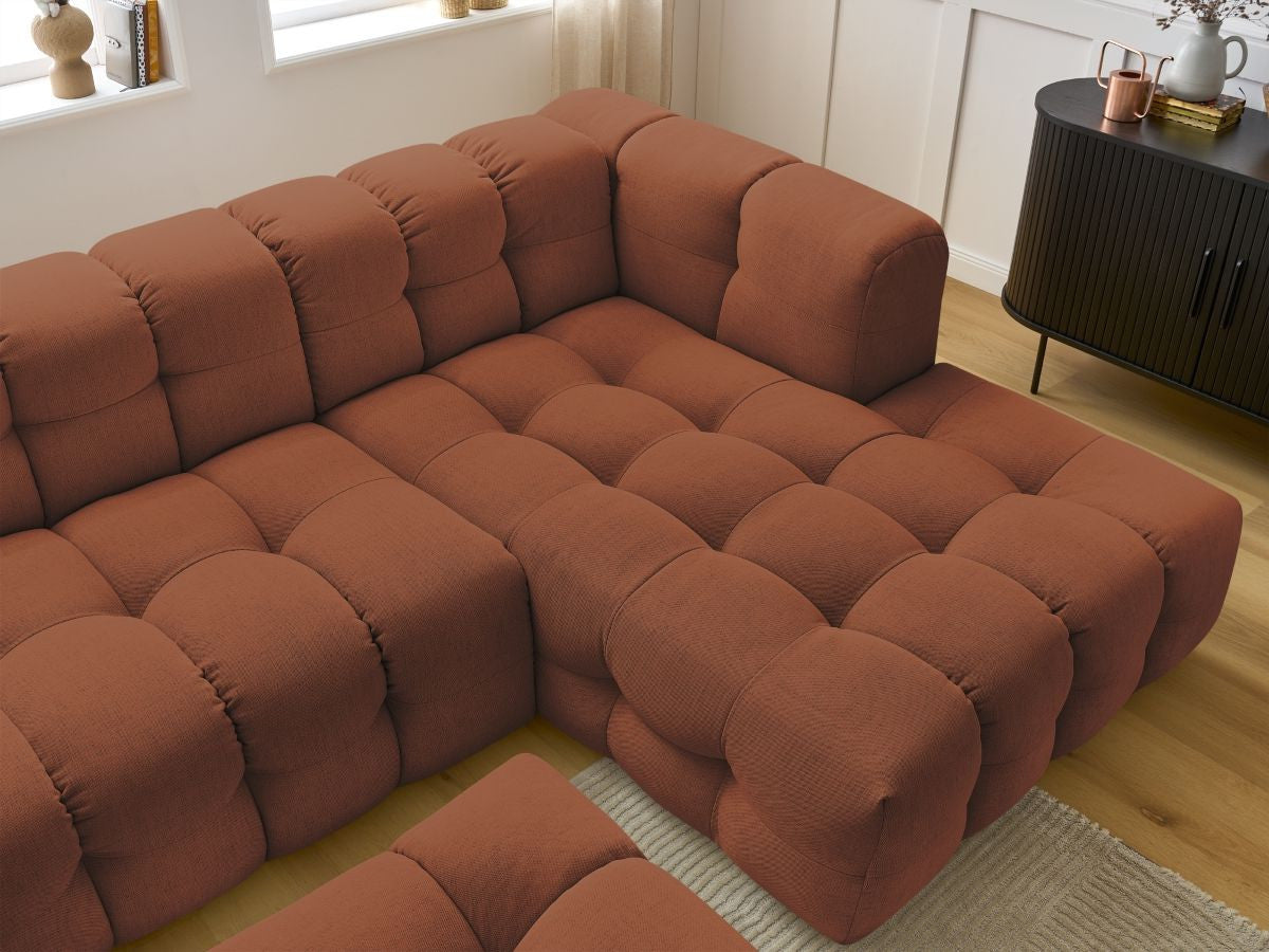 Canapé d'angle fixe CLOUD avec pouf Angle droit