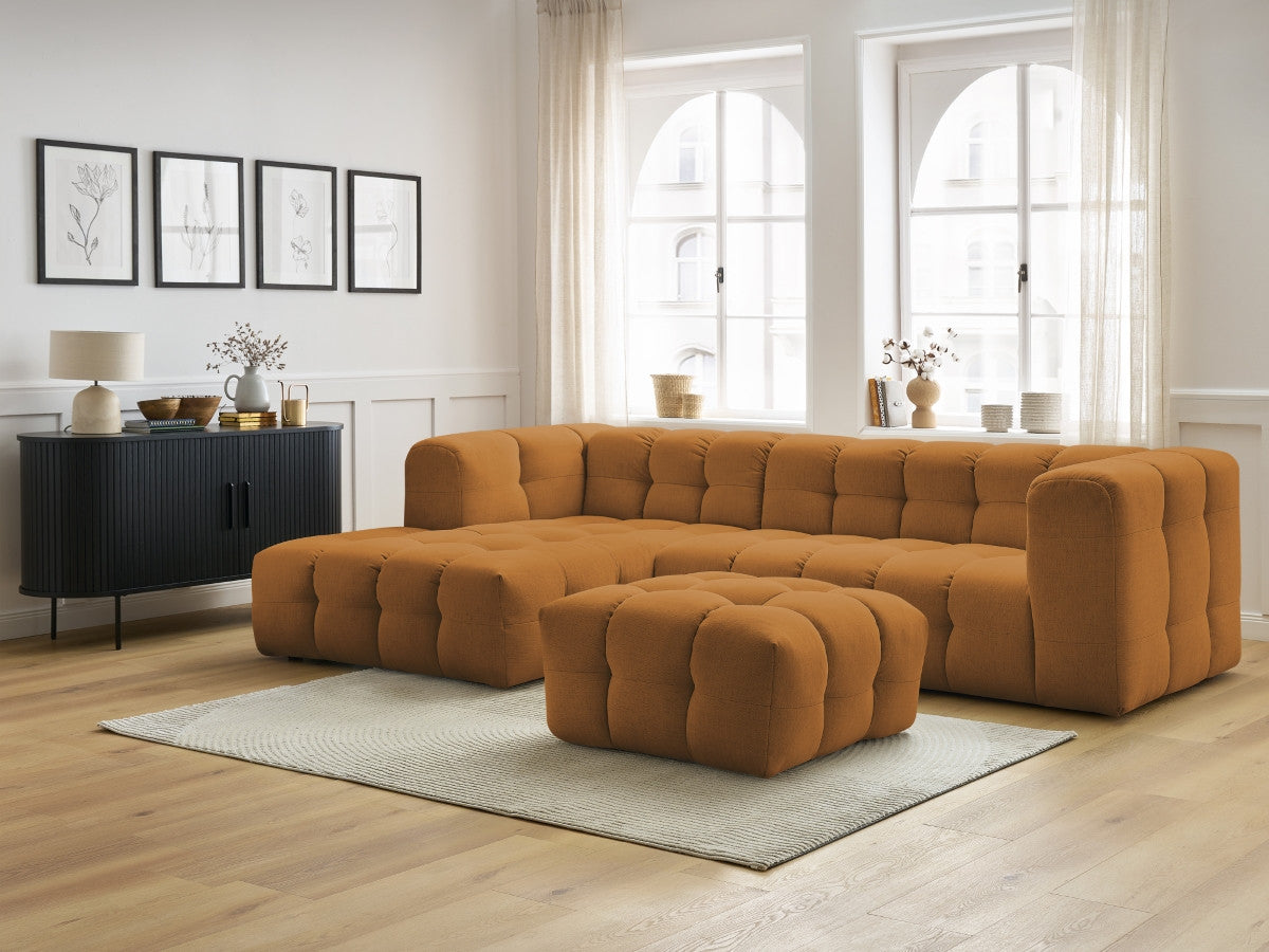 Canapé d'angle fixe CLOUD avec pouf Angle gauche