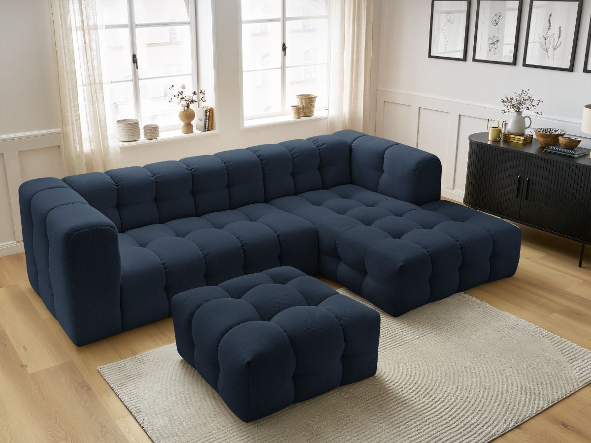 Canapé d'angle fixe CLOUD avec pouf Angle droit