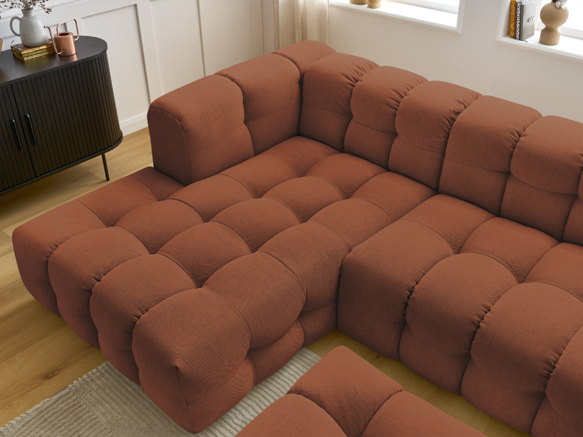 Canapé d'angle fixe CLOUD avec pouf Angle gauche