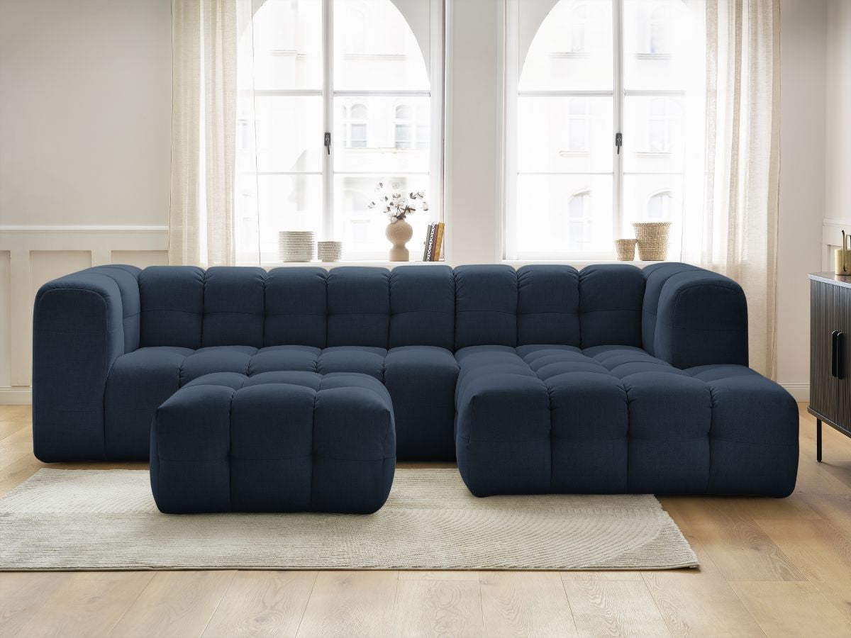Canapé d'angle fixe CLOUD avec pouf Angle droit
