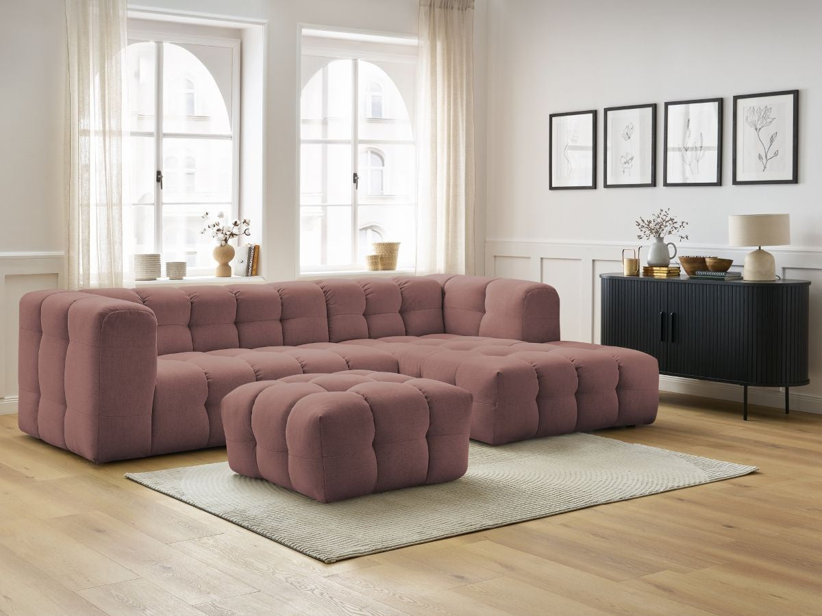 Canapé d'angle fixe CLOUD avec pouf Angle droit