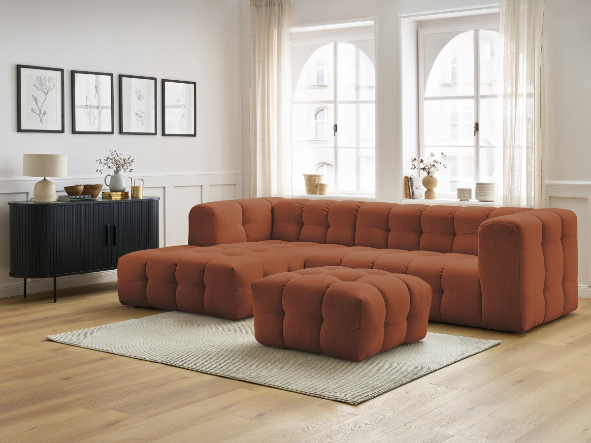 Canapé d'angle fixe CLOUD avec pouf Angle gauche