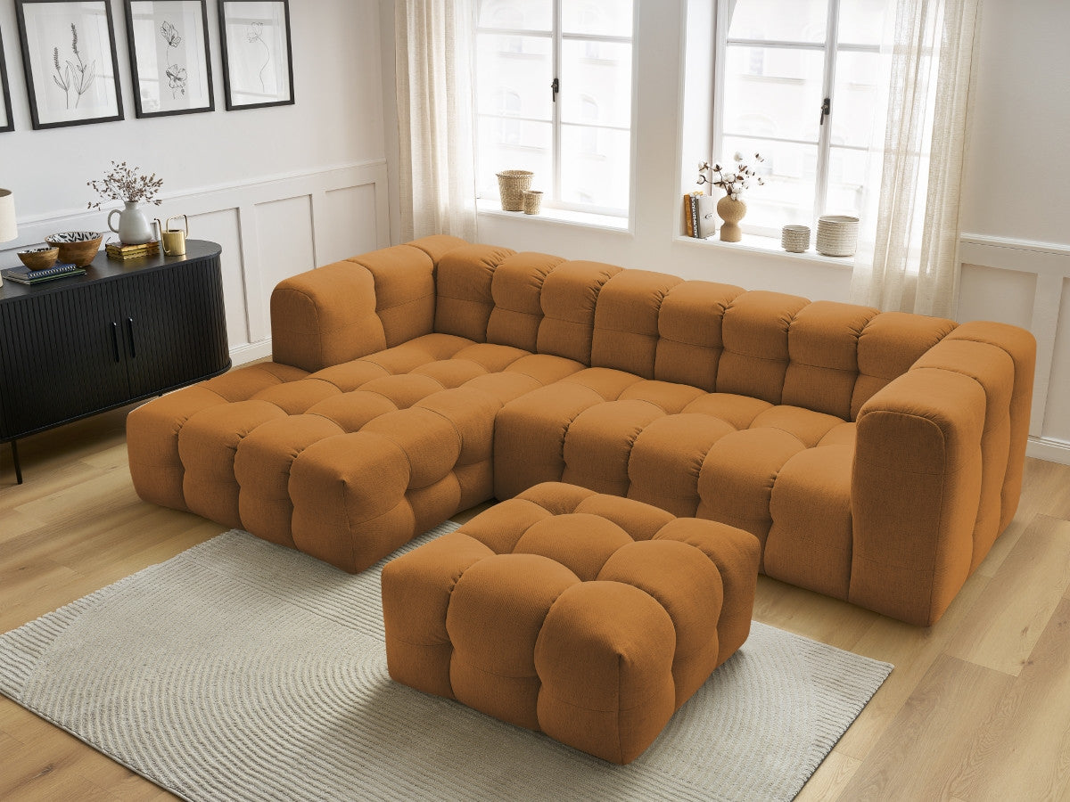 Canapé d'angle fixe CLOUD avec pouf Angle gauche