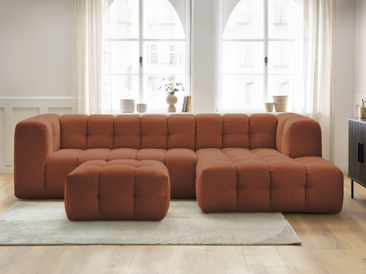 Canapé d'angle fixe CLOUD avec pouf Angle droit