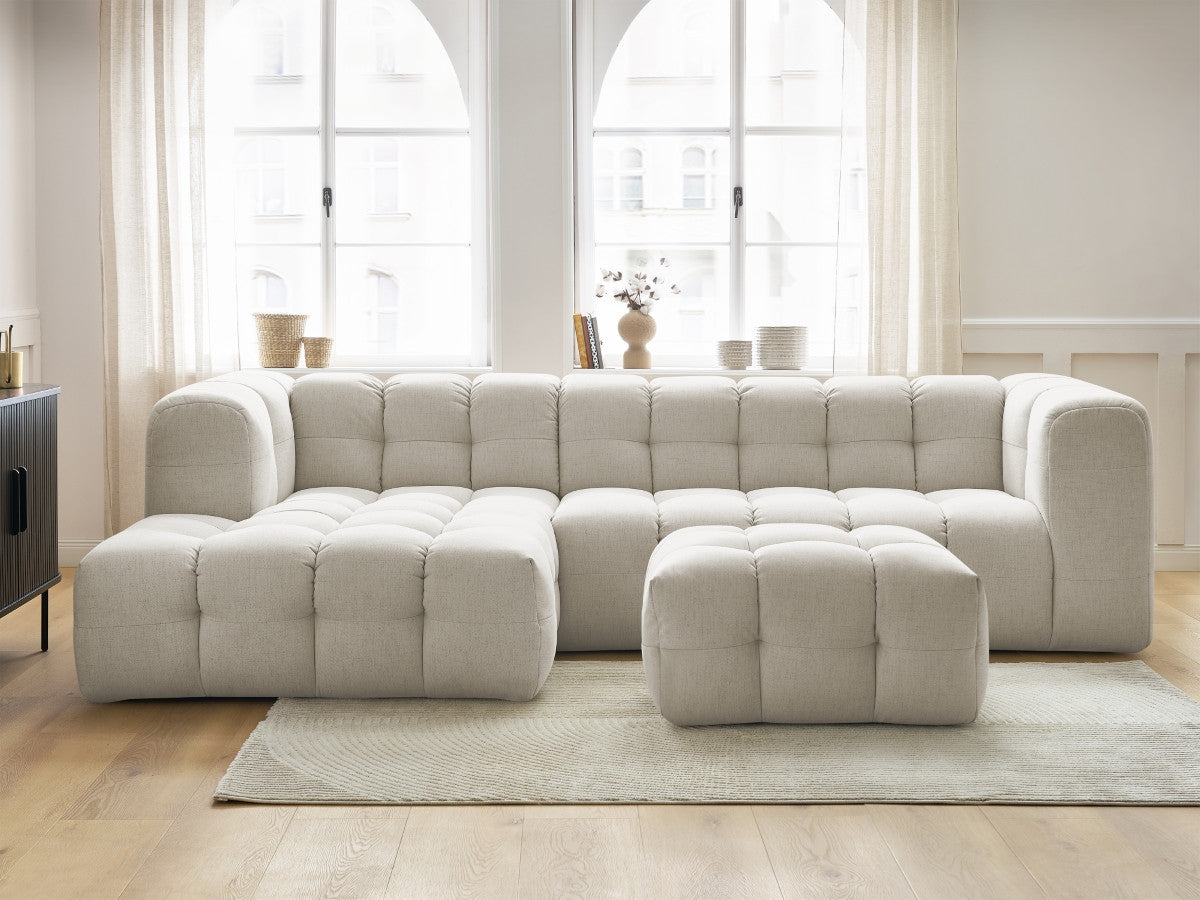 Canapé d'angle fixe CLOUD avec pouf Angle gauche