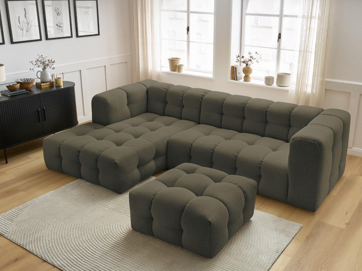 Canapé d'angle fixe CLOUD avec pouf Angle gauche
