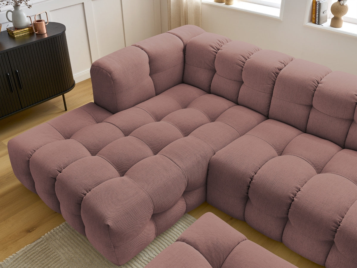 Canapé d'angle fixe CLOUD avec pouf Angle gauche