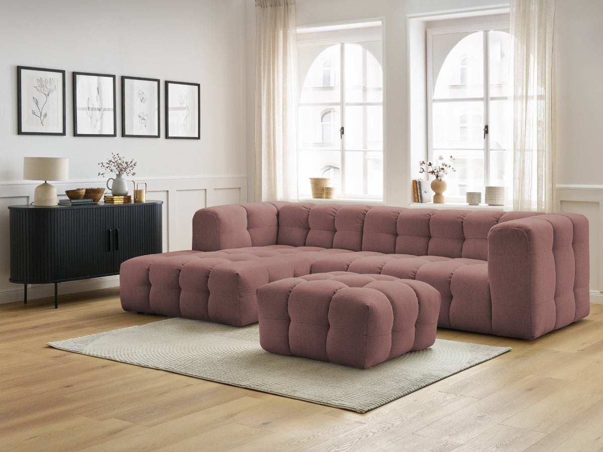Canapé d'angle fixe CLOUD avec pouf Angle gauche