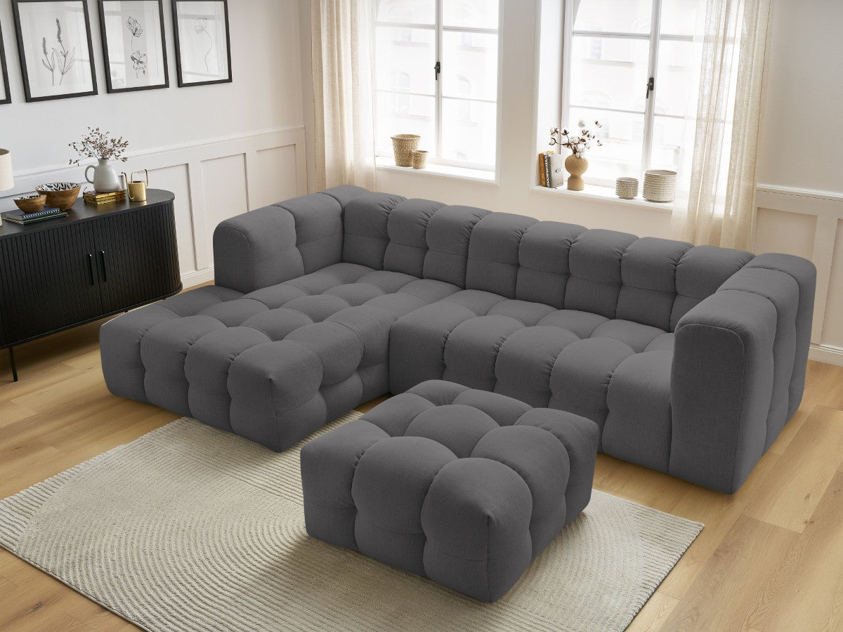 Canapé d'angle fixe CLOUD avec pouf Angle gauche