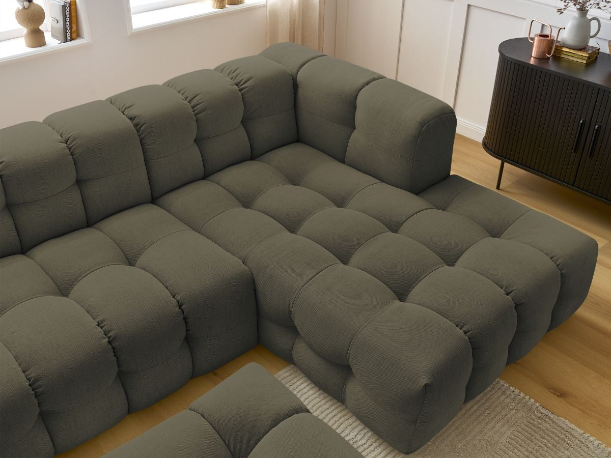 Canapé d'angle fixe CLOUD avec pouf Angle droit