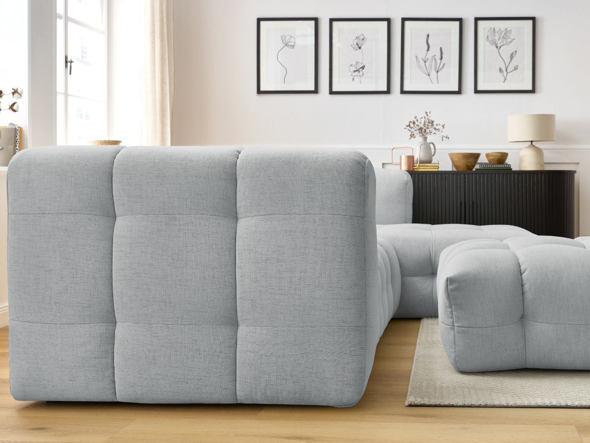 Canapé d'angle fixe CLOUD avec pouf Angle droit