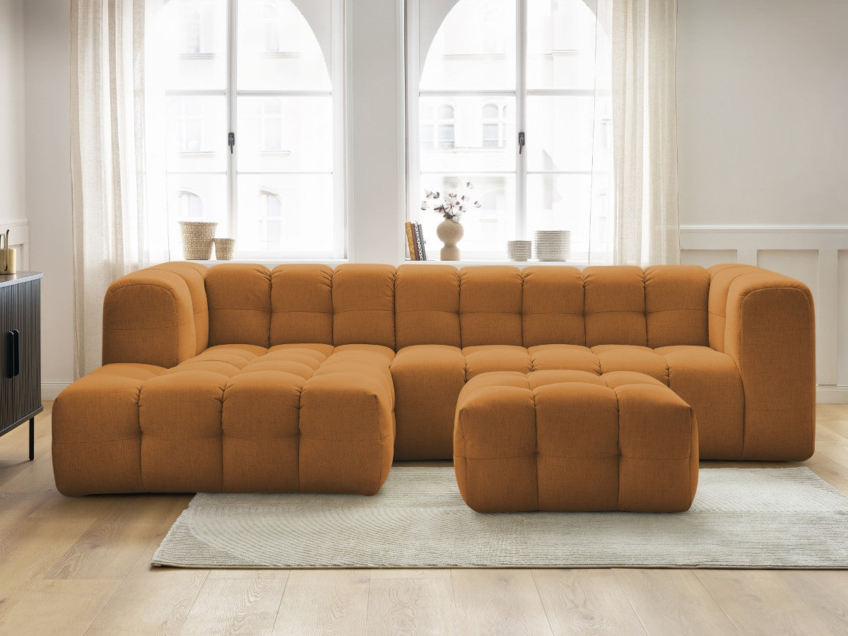 Canapé d'angle fixe CLOUD avec pouf Angle gauche
