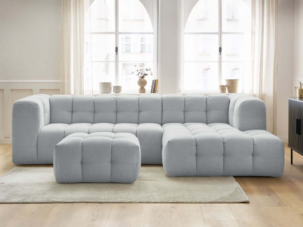 Canapé d'angle fixe CLOUD avec pouf Angle droit
