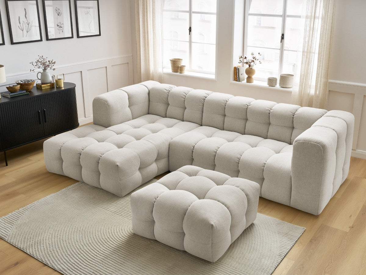 Canapé d'angle fixe CLOUD avec pouf Angle gauche
