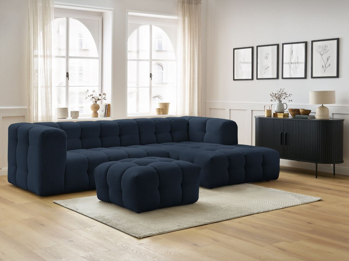 Canapé d'angle fixe CLOUD avec pouf Angle droit
