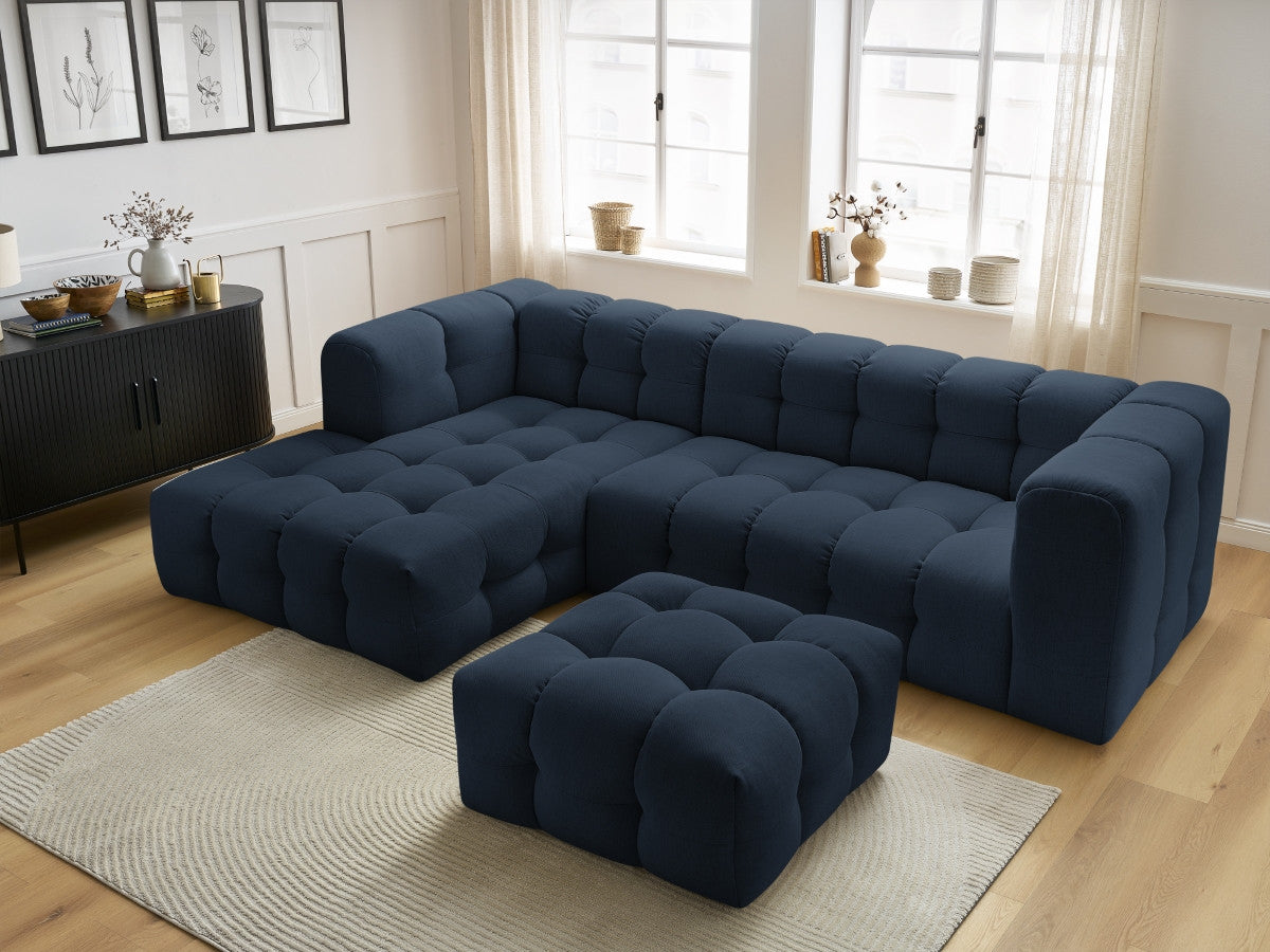 Canapé d'angle fixe CLOUD avec pouf Angle gauche