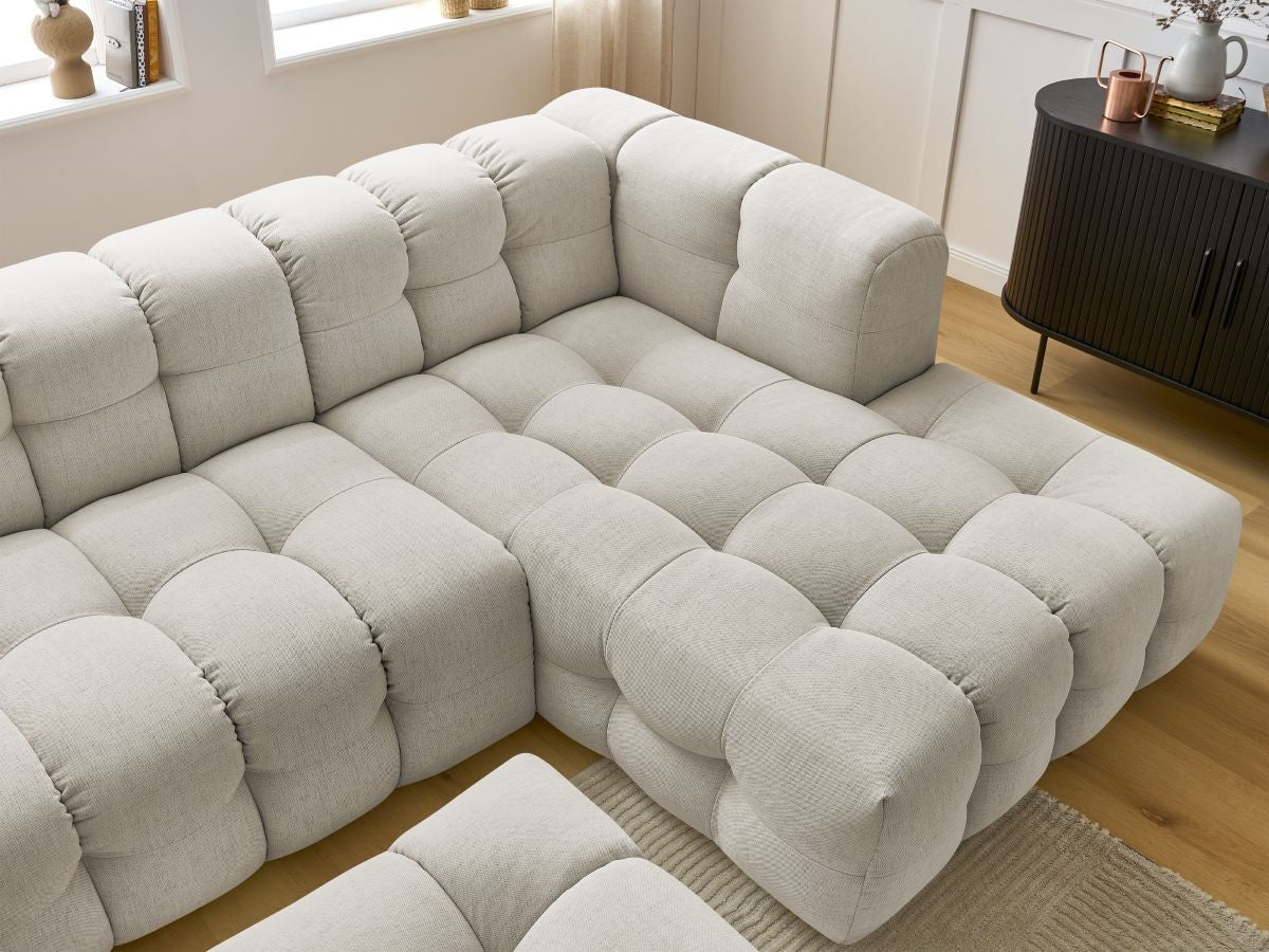 Canapé d'angle fixe CLOUD avec pouf Angle droit