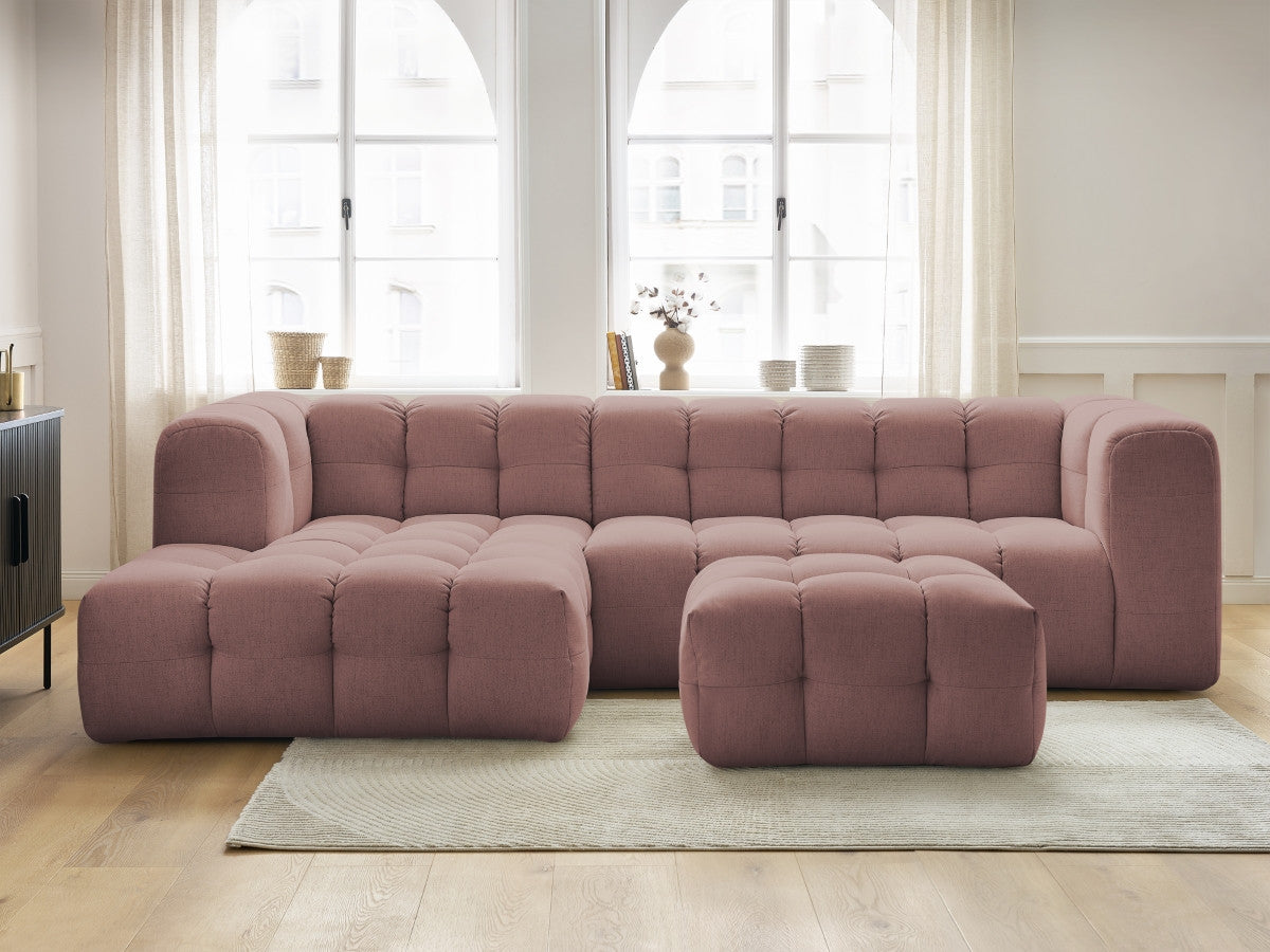 Canapé d'angle fixe CLOUD avec pouf Angle gauche
