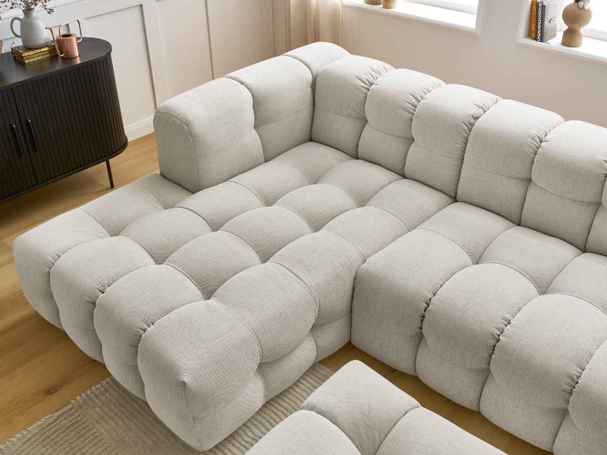 Canapé d'angle fixe CLOUD avec pouf Angle gauche