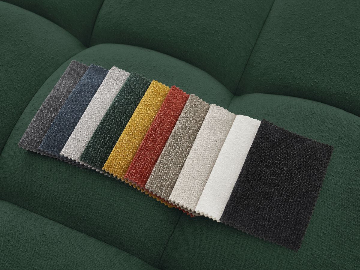 Canapé d'angle fixe EVEREST tissu texturé - Angle droit - 10 coussins