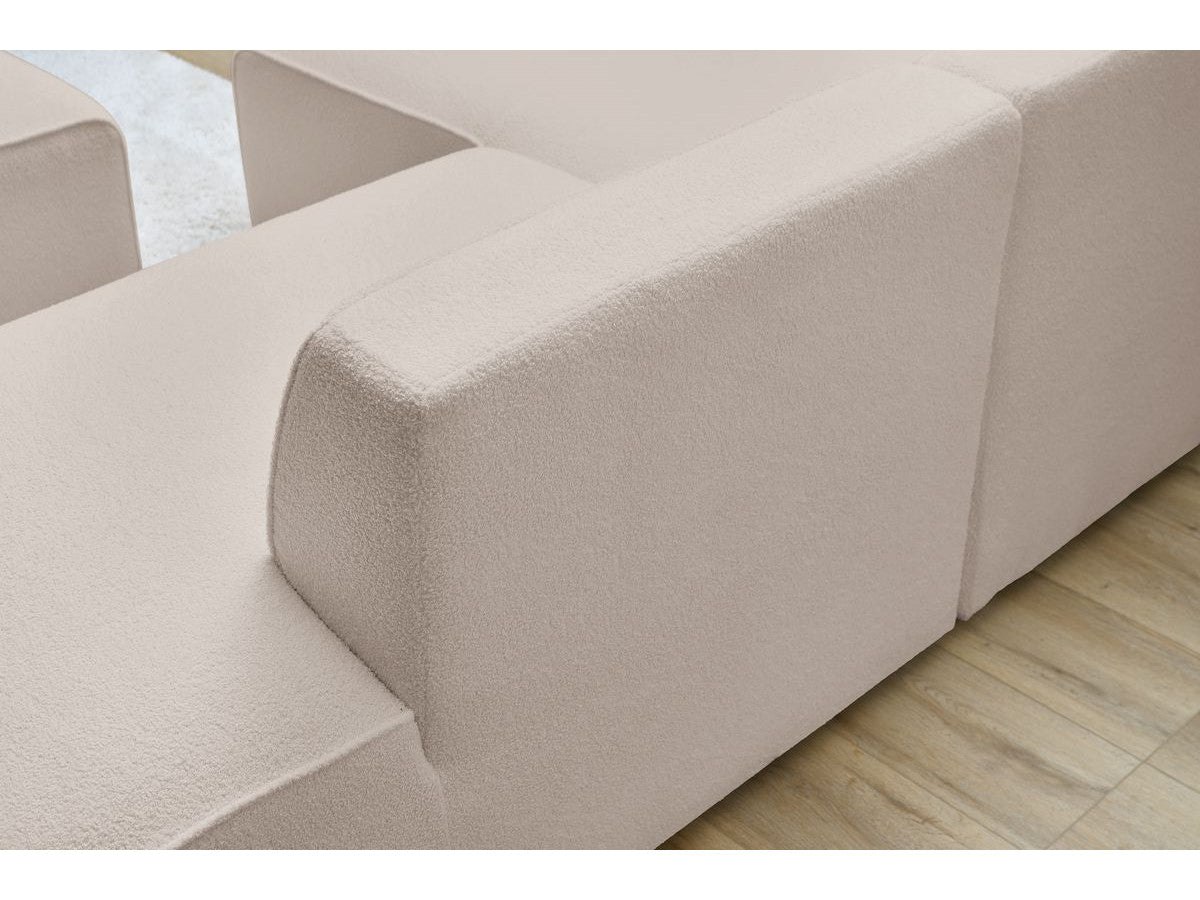 Canapé d'angle fixe MEGEVE tissu bouclette Angle droit