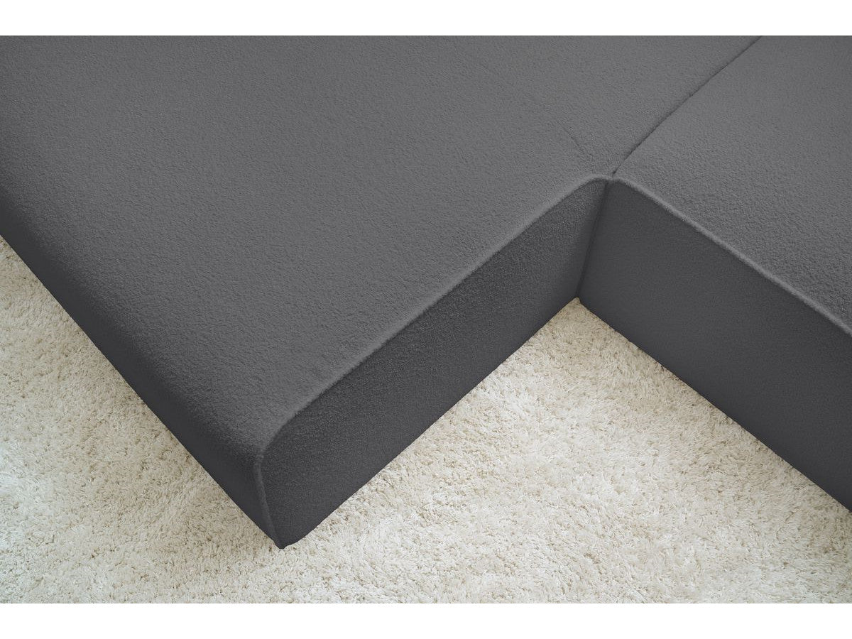 Canapé d'angle fixe MEGEVE tissu bouclette Angle droit
