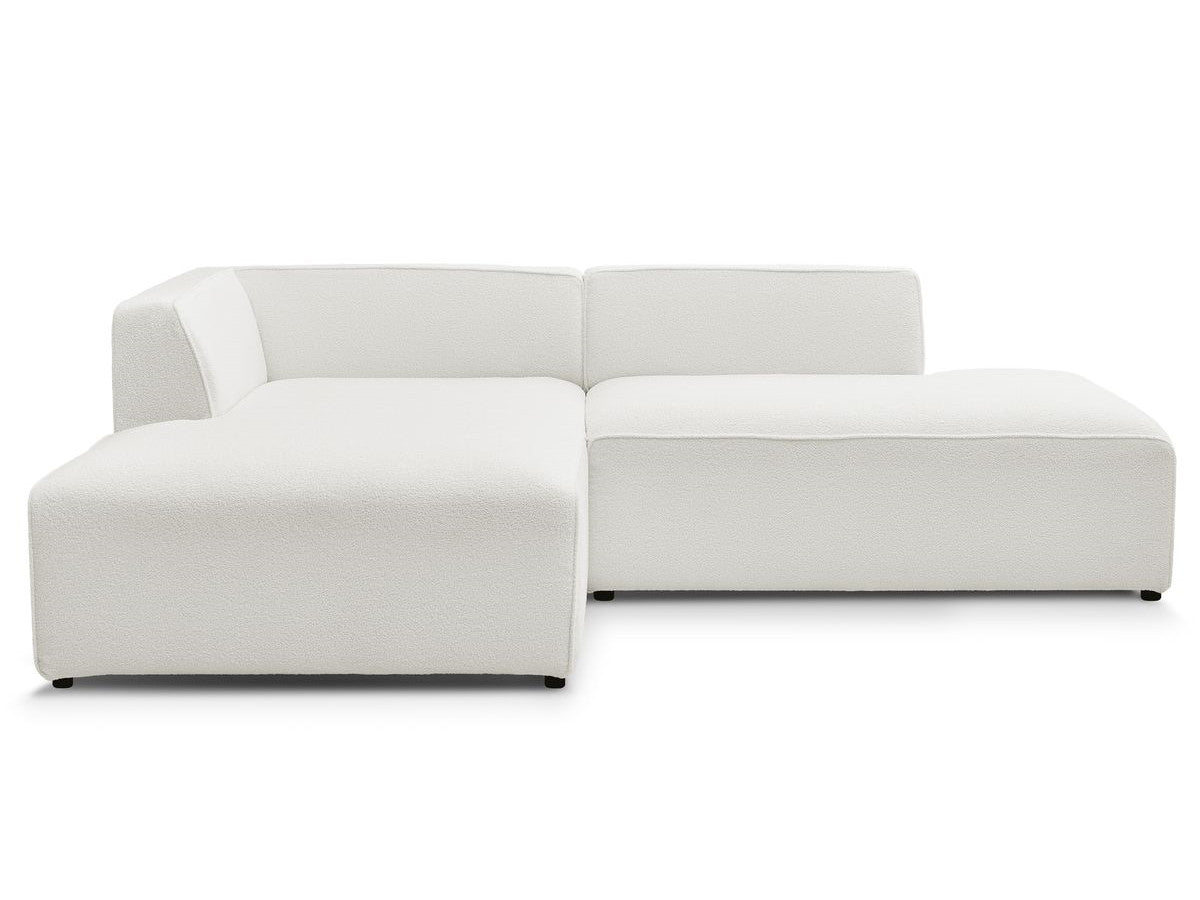 Canapé d'angle fixe MEGEVE tissu bouclette Angle gauche