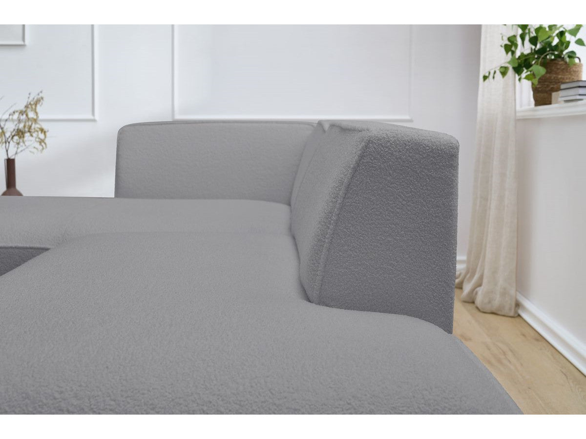 Canapé d'angle fixe MEGEVE tissu bouclette Angle droit