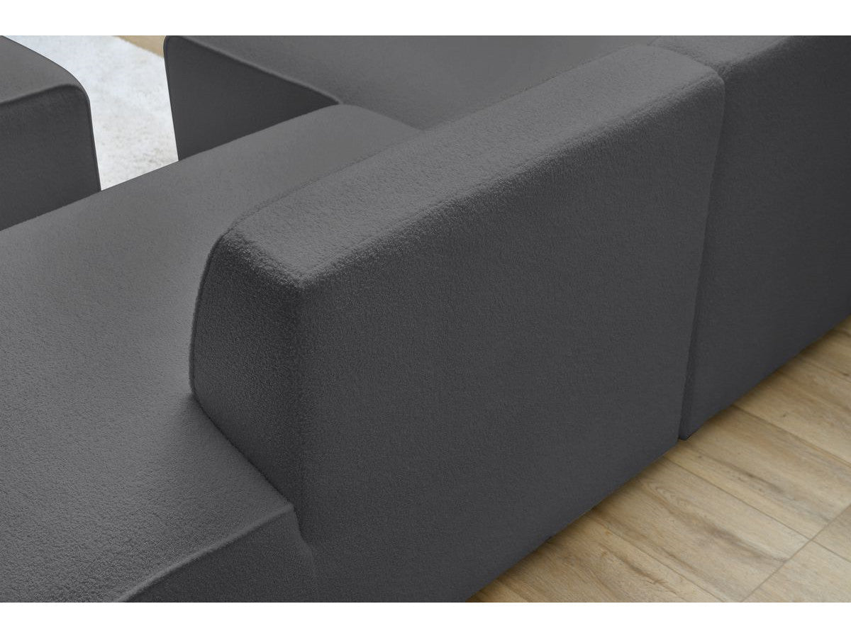 Canapé d'angle fixe MEGEVE tissu bouclette Angle gauche