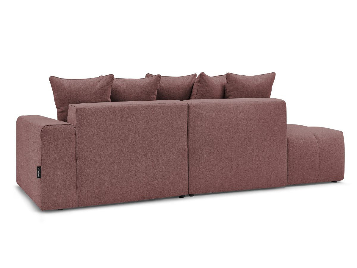 Canapé d'angle fixe MONT-BLANC tissu avec pouf Angle droit