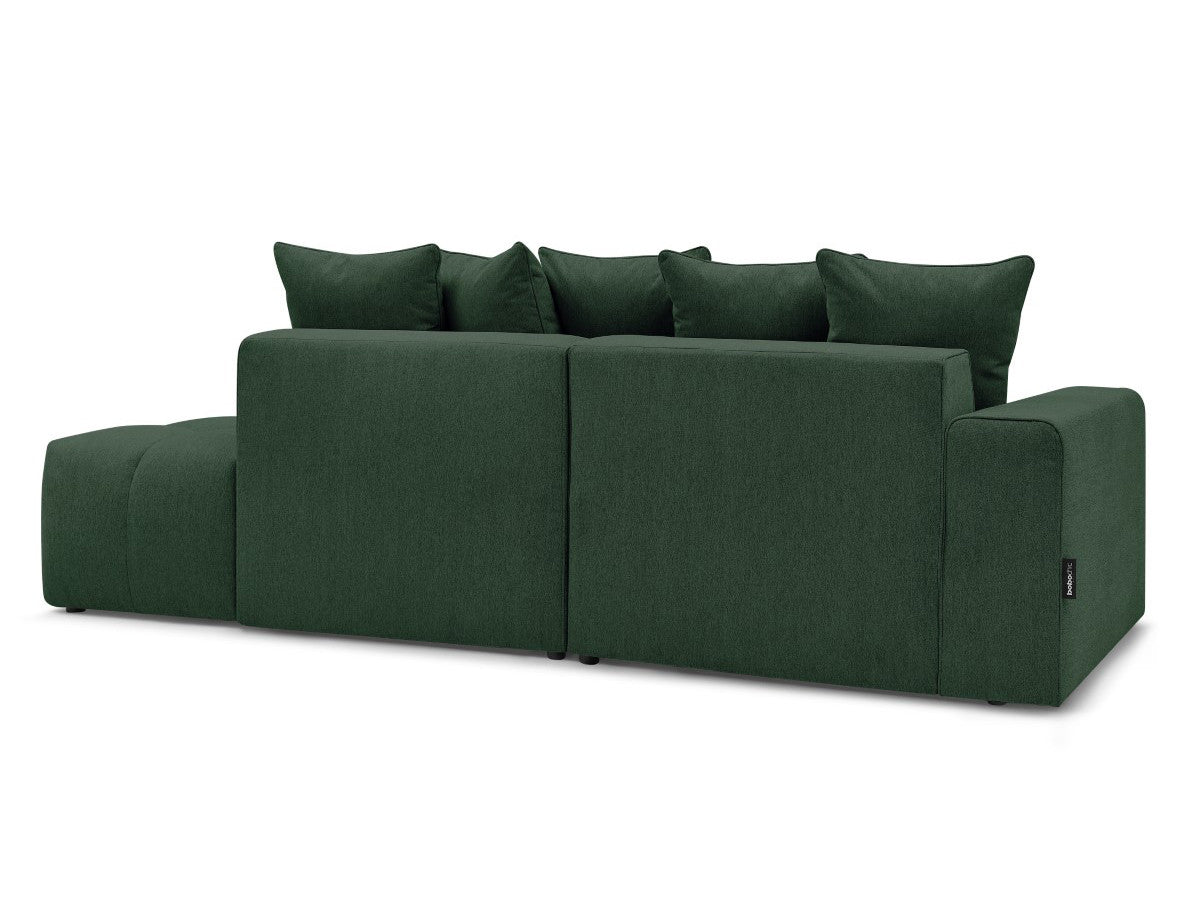 Canapé d'angle fixe MONT-BLANC tissu avec pouf Angle droit