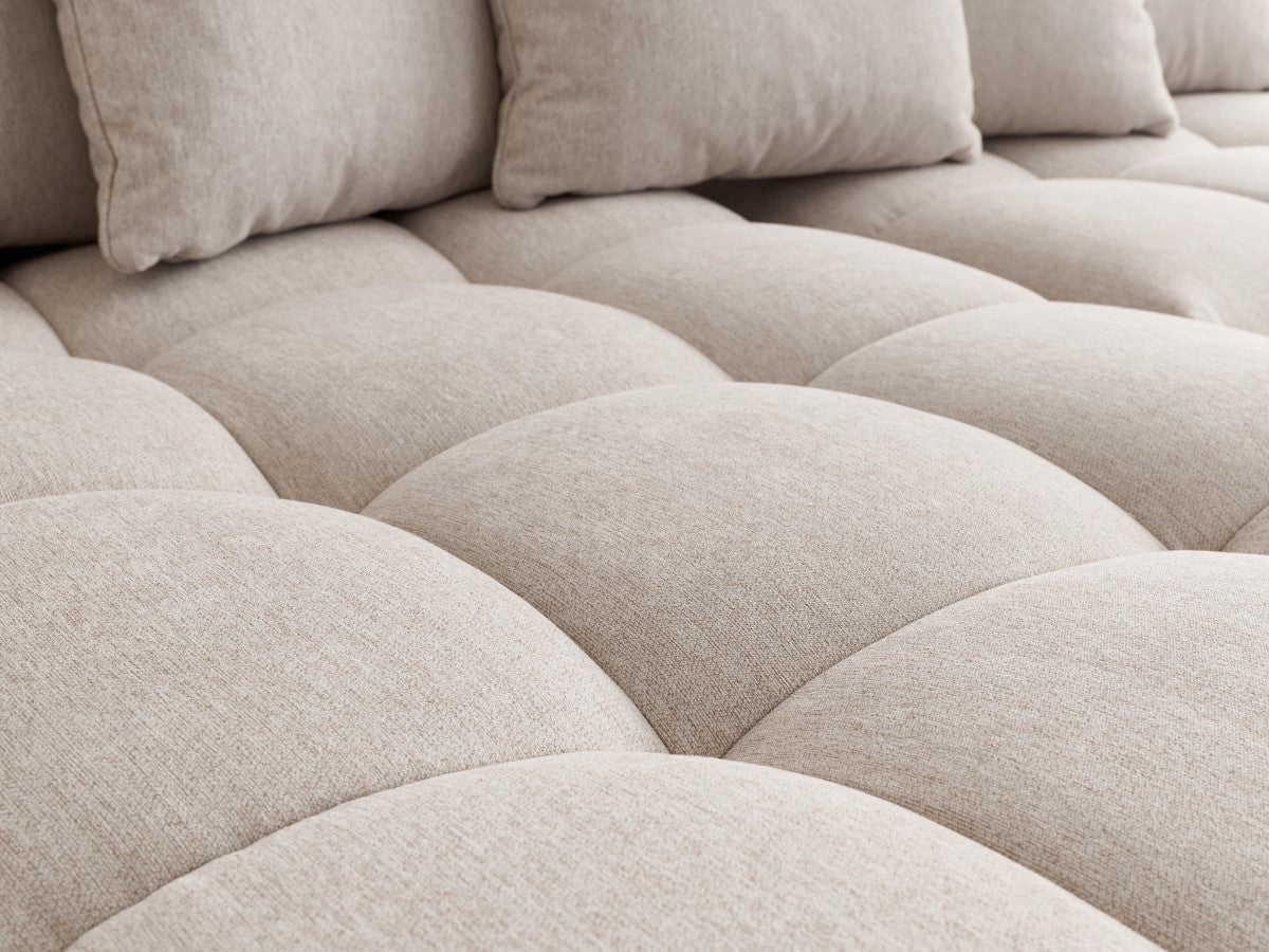 Canapé d'angle fixe MONT-BLANC tissu avec pouf Angle gauche