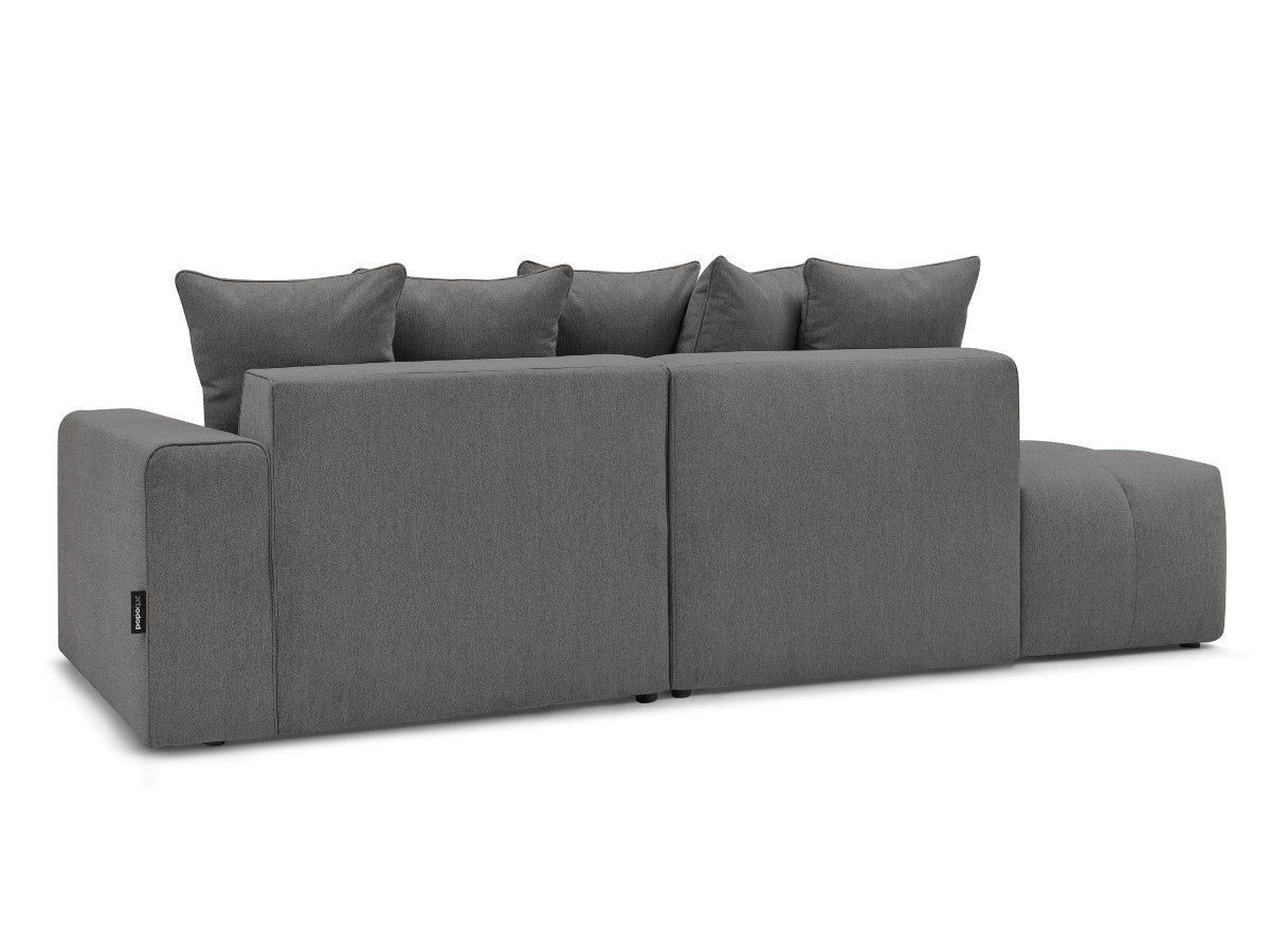 Canapé d'angle fixe MONT-BLANC tissu avec pouf Angle droit