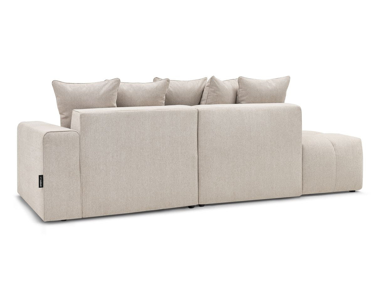Canapé d'angle fixe MONT-BLANC tissu avec pouf Angle droit