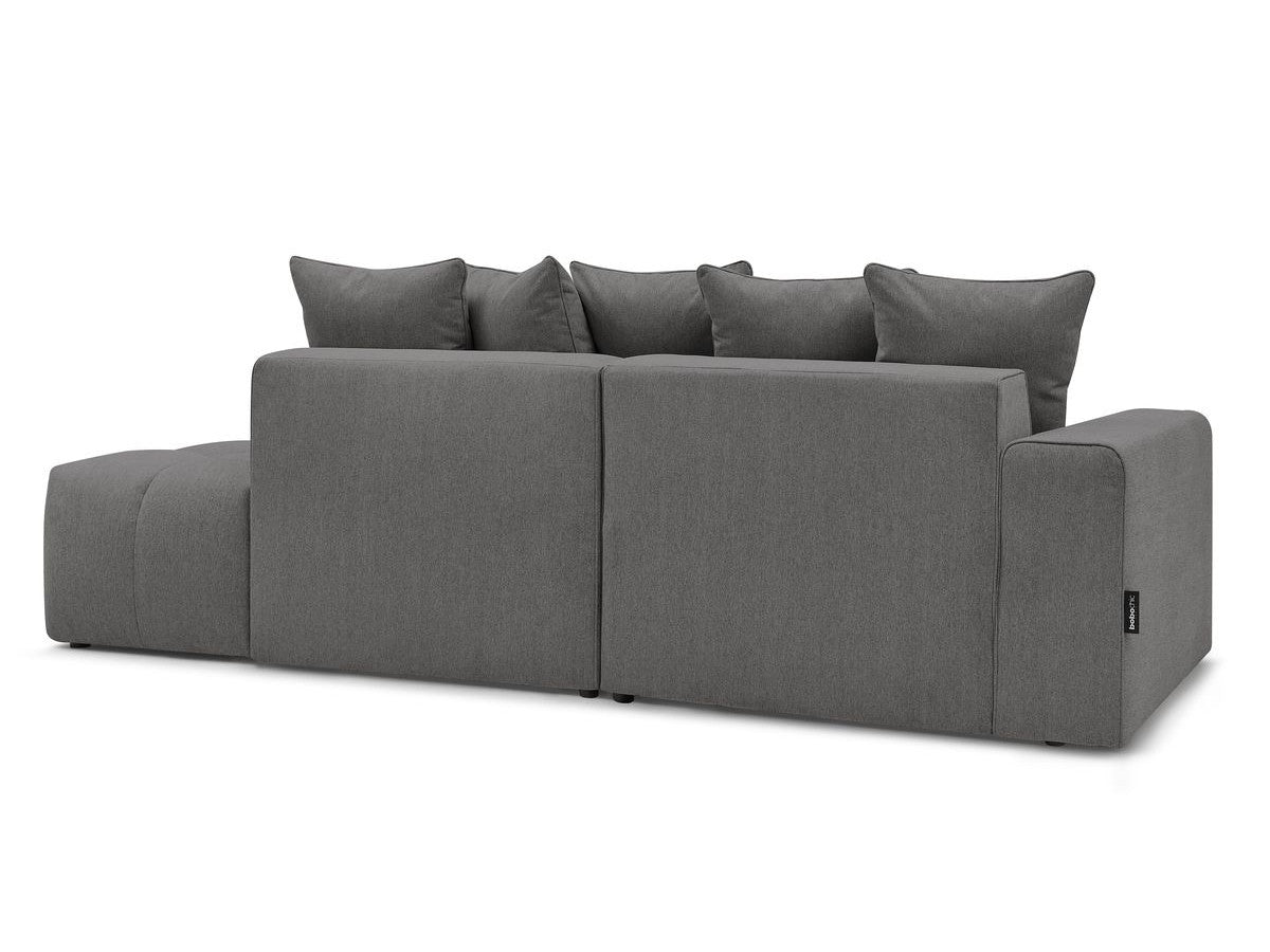Canapé d'angle fixe MONT-BLANC tissu avec pouf Angle gauche